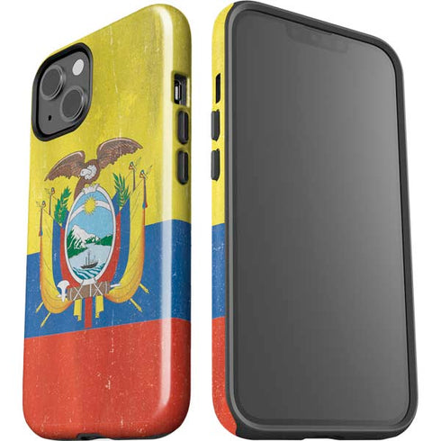 Ecuador Flag Distressed iPhone 14 Plus Impact Case